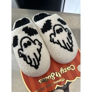 Hallmark Black and White Ghost Slippers
